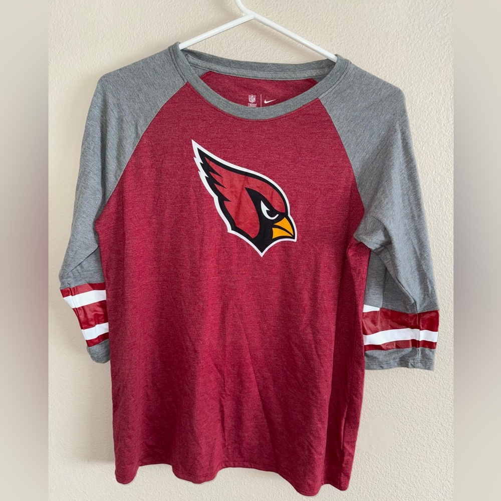 Arizona Cardinals NFL Women’s Long Sleeve‎ Raglan Baseball T-shirt size Large